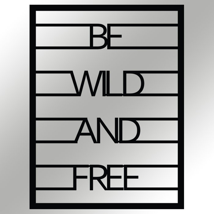 Wallity Be Wild And Free Escultura de Pared de Metal Negra